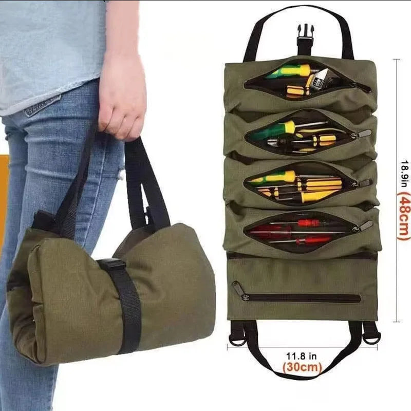 Multi Functional Tool Kit - Oxford 5 Zippers - Mechanical, Electrical, Woodworking Hardware Tools Classification Bag