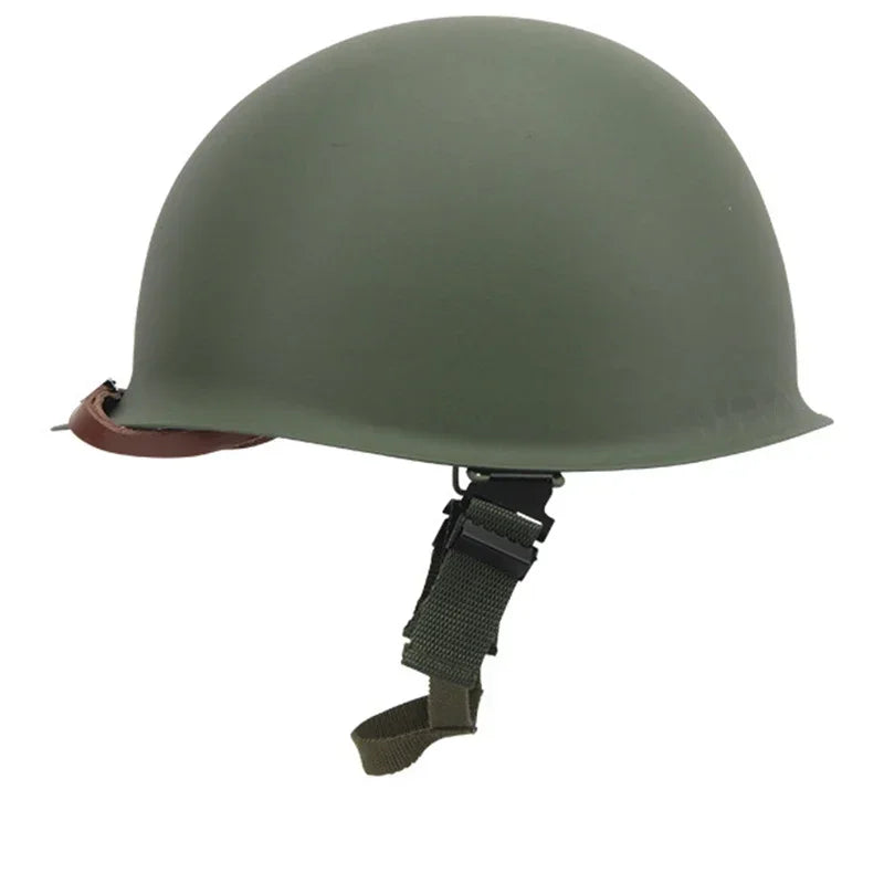 WW2 M1 Helmet SteelHelmet Tactical US Army Military Replica Protective Helmets WWII WW2 Outdoor CS Paintball Green Steel Helmets