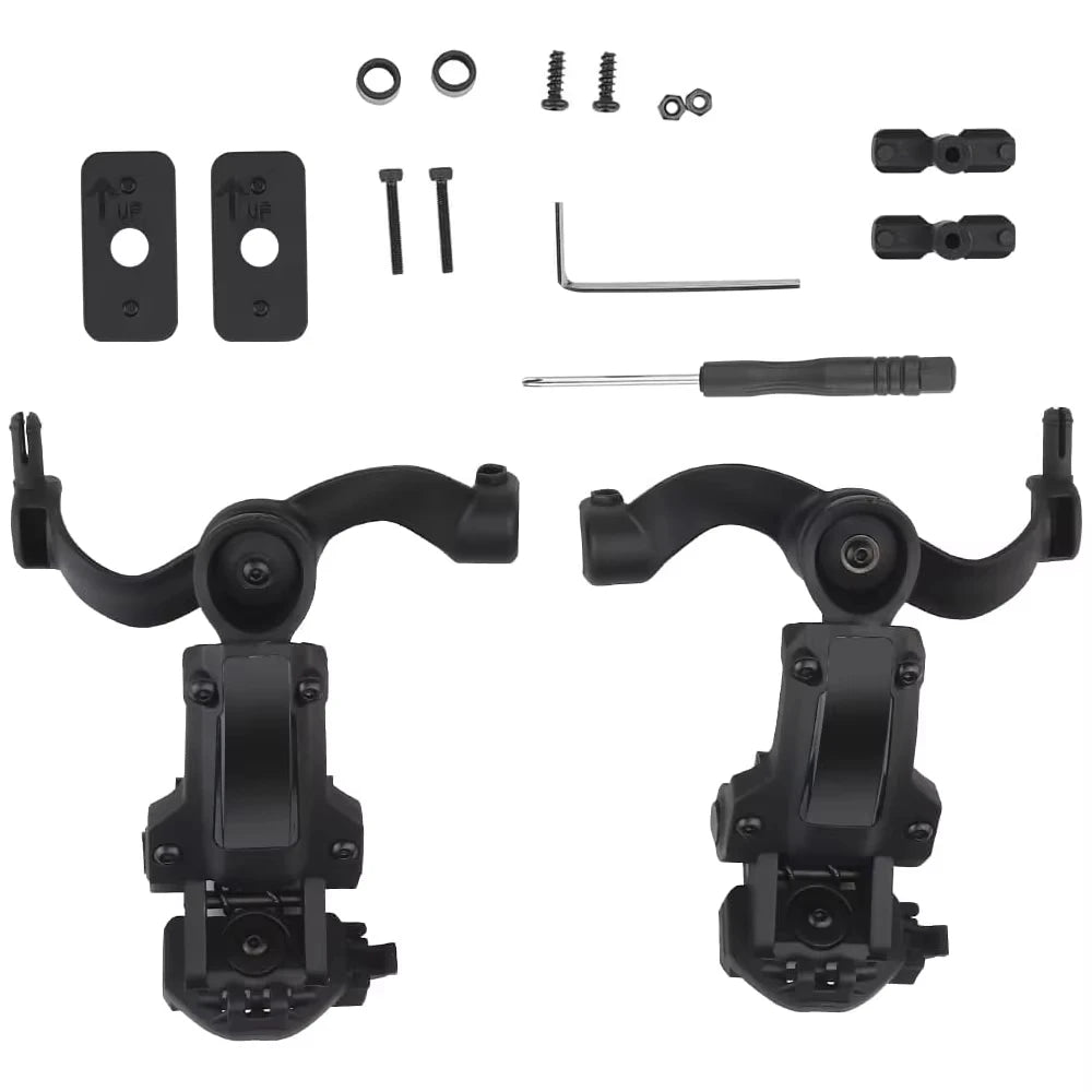 Tactical Helmet ARC Rail Adapter for M31/M32 Headsets, Airsoft Headset Helmet Bracket Kit, Hunting Rotation Headphones Holder