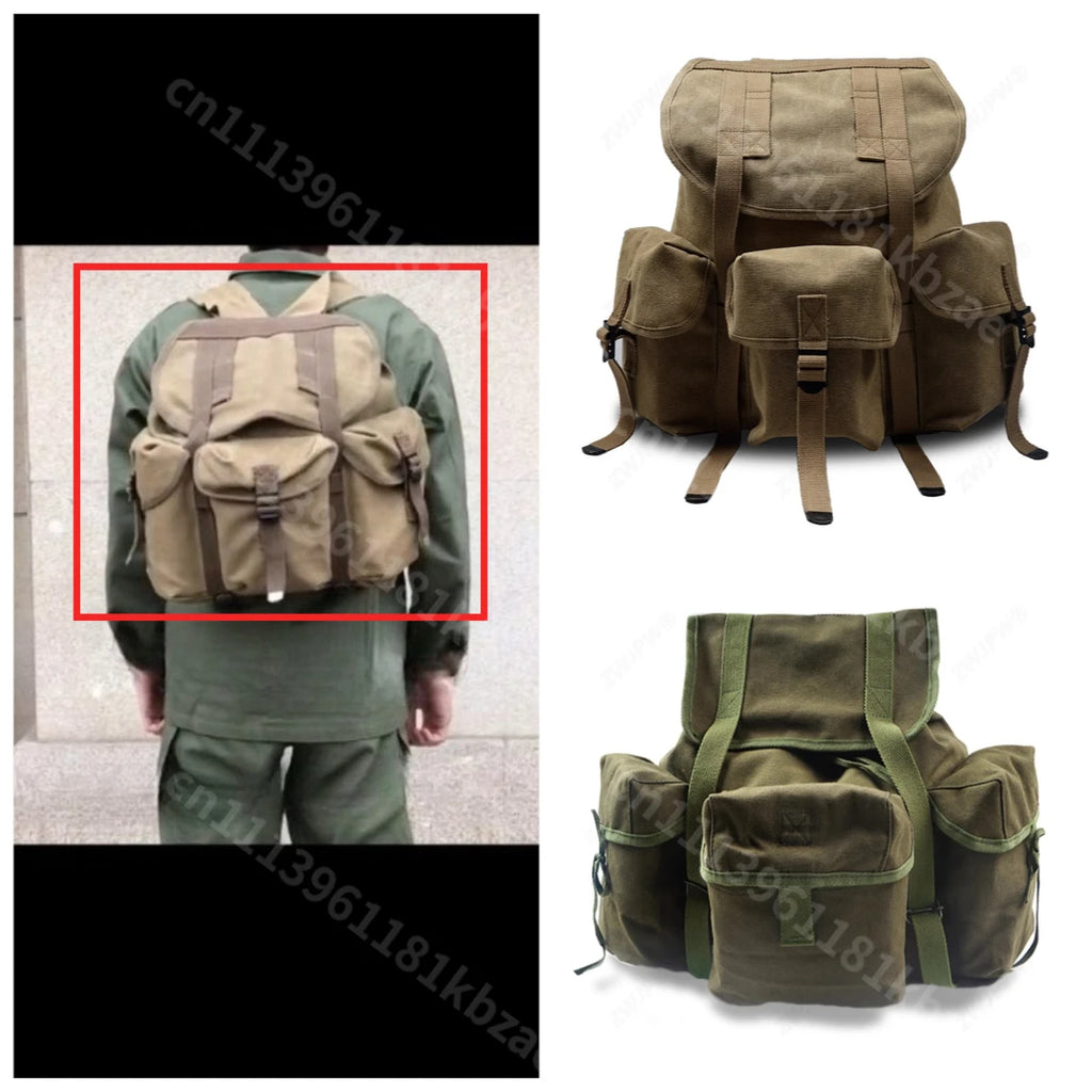 1PC Green Khaki Outdoor Equipment Tactical Large Capacity Bag Vintage WWII US M14 Backpack Running Bag Storage Bag Canvas