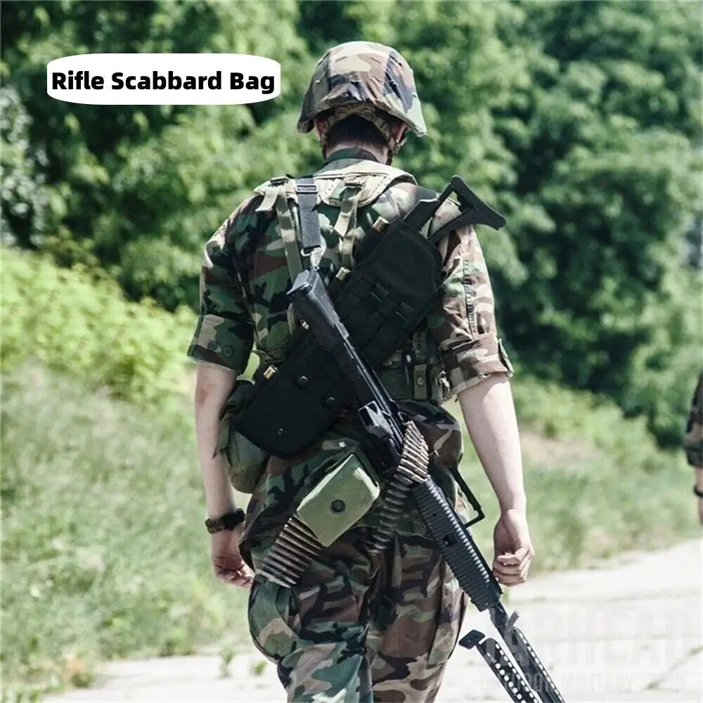 50cm/19.68inch Molle Tactical Shotgun Scabbard Rifle Gun Case Padded Carry Bag Outdoor Molle Air Gun Holster Protective Shoulder Bag Hunting Accessories