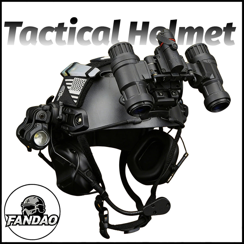 Fast Airsoft Helmet Set with Night Vision Model Tactial Headset Anti-Impact Protective Gear for Outdoor Field Combat Hunting