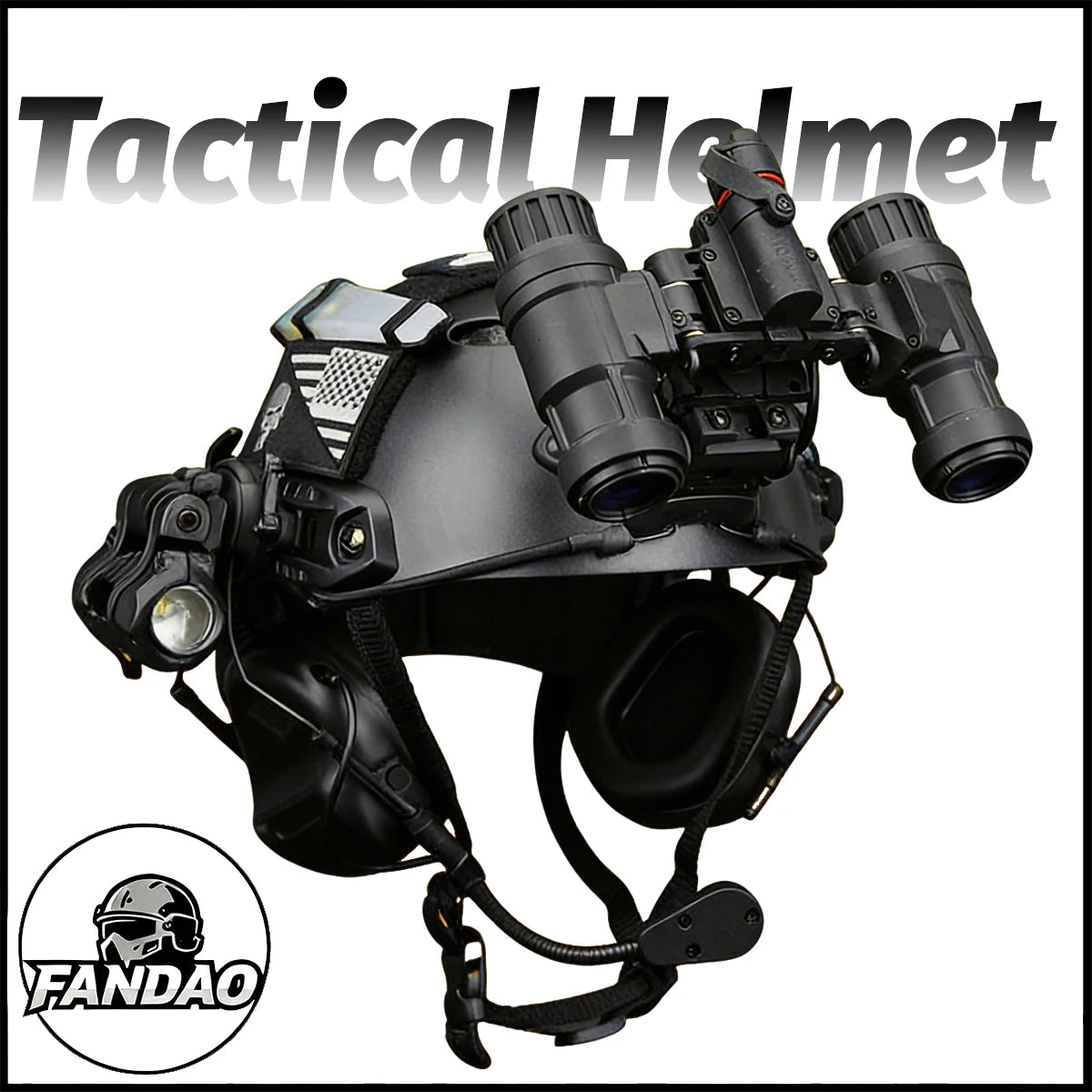 Fast Airsoft Helmet Set with Night Vision Model Tactial Headset Anti-Impact Protective Gear for Outdoor Field Combat Hunting