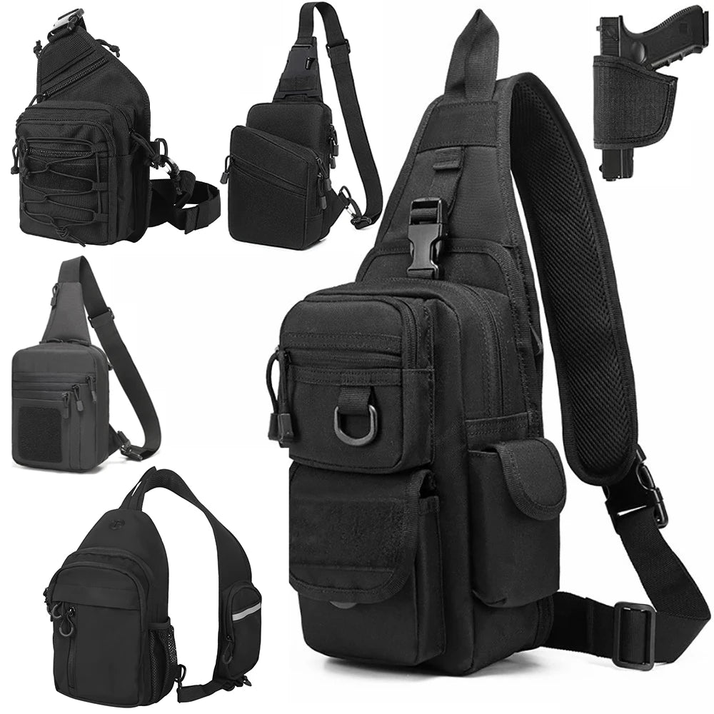 Concealed Carry Bag Tactical Crossbody Sling Backpack Shoulder Gun Holster Bag Chest Pack EDC Pouch Pistol Holster Bag Hunting