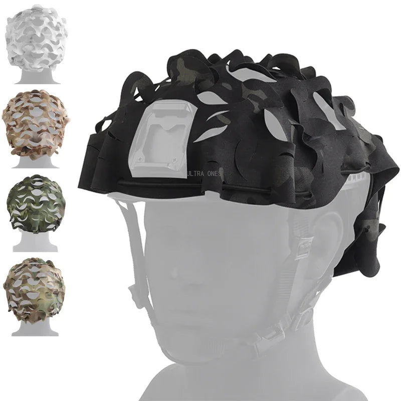 Tactical Fast Helmet Huting Airsoft PJ BJ MH Helmet Breathable Mesh Camo Cover Outdoor Shooting CS Gear Fast Helmets Cloth