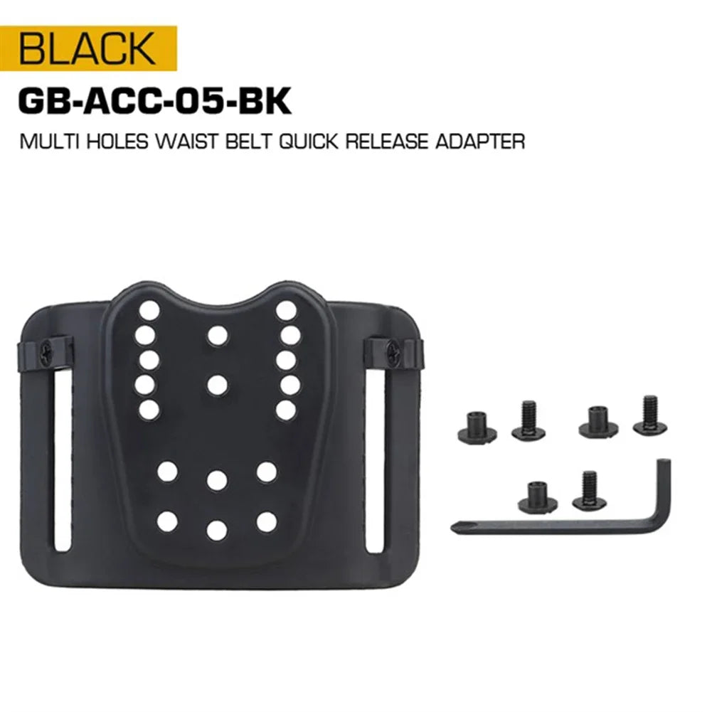 Multi-holes Wait Belt Quick Pull Adapter Universal Holster Belt Loop Fits Kydex Holsters Quick Pull Adapter Hunting Accessories