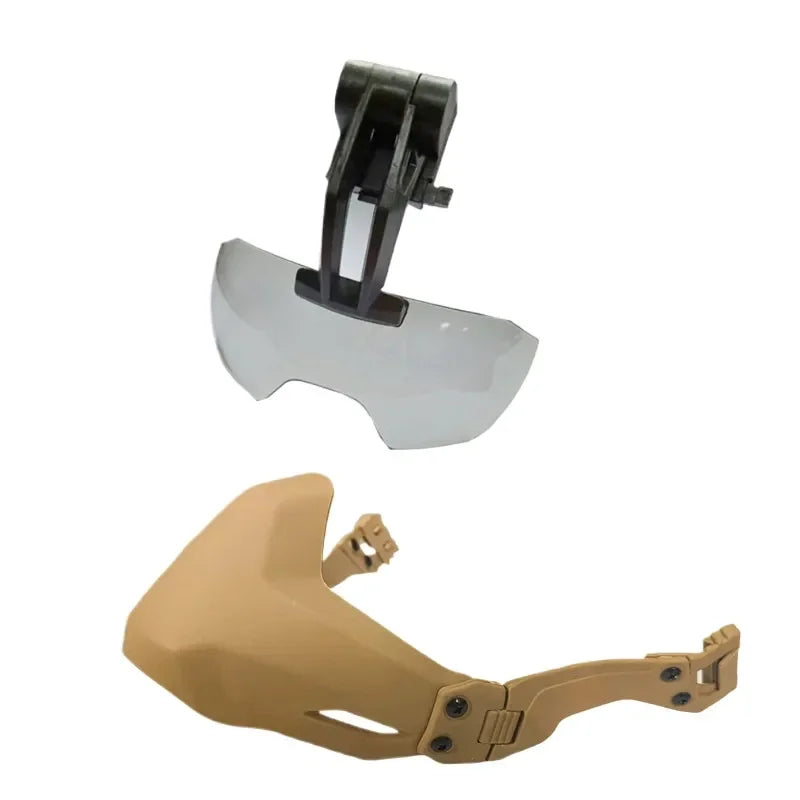 Tactical Helmet with Goggles and Folding Half Face Mask for Outdoor Sports Compatible with FAST MICH Wendy Helmet Safety Gear