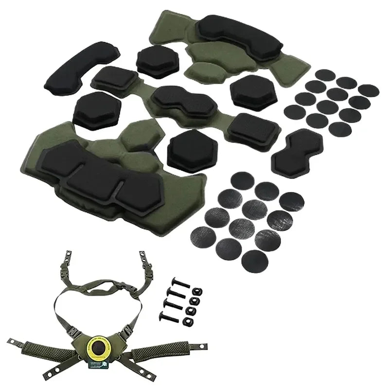 Tactical Helmet with Shock Absorbing Suspension Liner Waterproof Sponge Padding Compatible with Wendy 4th Generation FAST CS