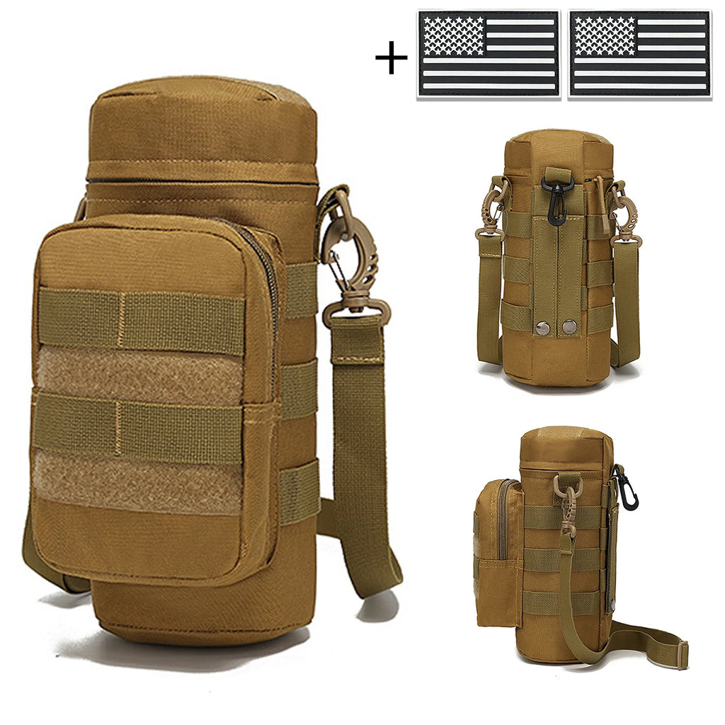 Outdoor hunting Molle water bottle bag with adjustable shoulder strap Magic Sticky, suitable for hiking, fishing and hunting