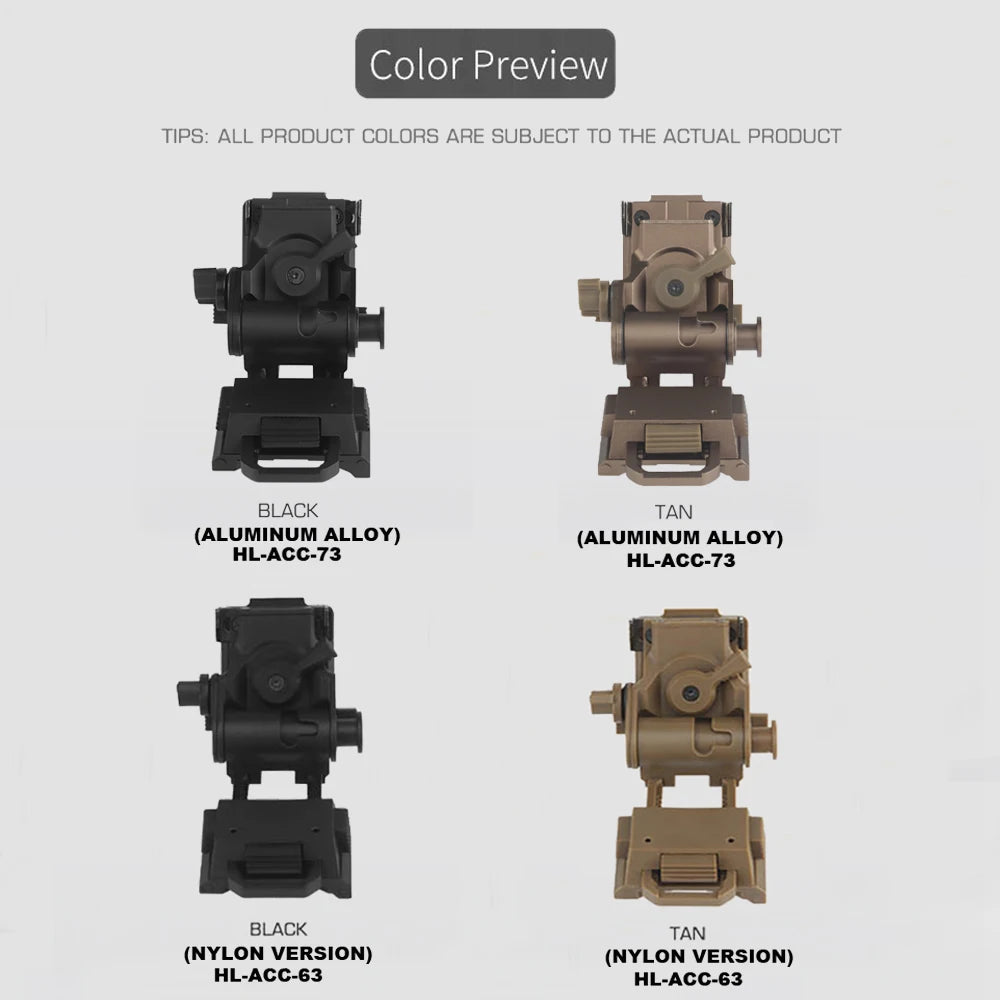 L4G24 Tactical Fast Helmet NVG Holder Bracket For PVS15/18 GPNVG18 Night Vision Goggles Mounts Nylon/Alloy Holder Helmet Gear