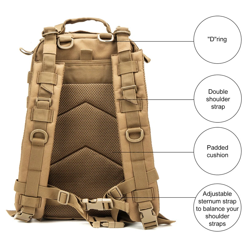LQARMY Men Mochilas Tactical Backpack 30L Nylon Outdoor Waterproof Rucksack Hiking Camping Mochila Tatica Militar Hunting Bags