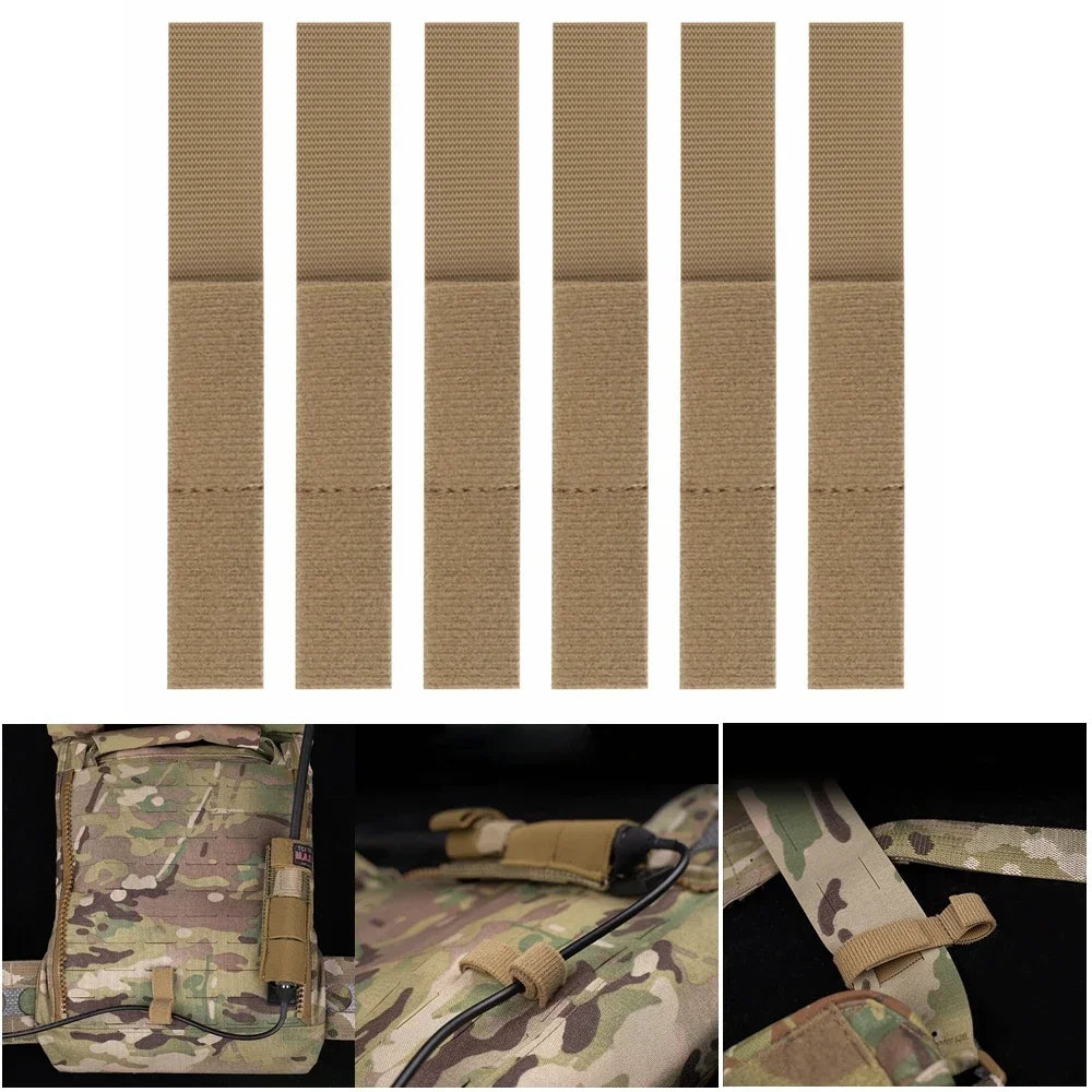 6PCS Tactical Molle Fastening Straps Cable Ties Organizer, Reusable Hook and Loop Cable Ties for Molle Vest,Backpack Organizer