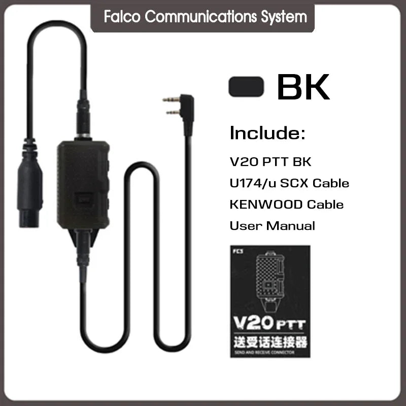 FCS-TACTICAL V20 PTT Single Communication Channels for AMP Headset and PRC148 152 Radios