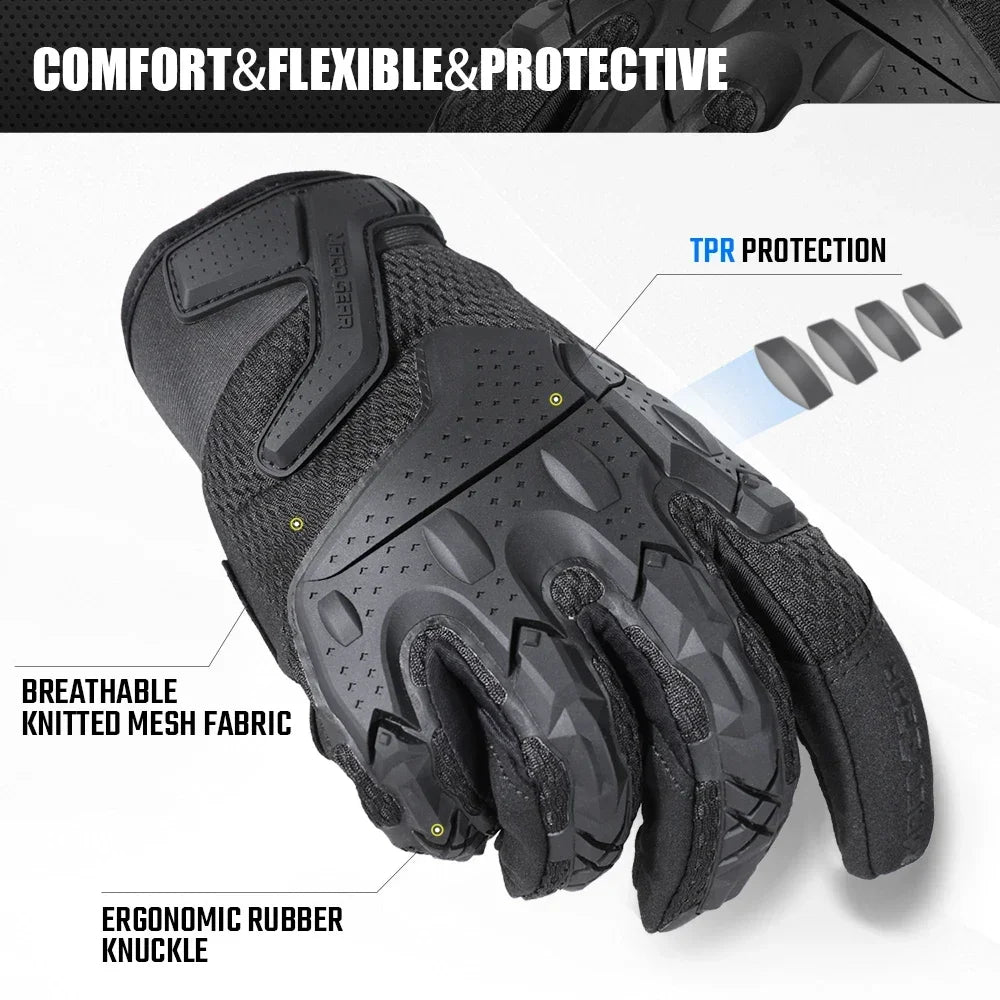 Men Tactical Gloves Touch Screen Sports Outdoor Hiking Cycling Hunting Riding Bike Rubber Protective Gear Non-slip Black Men