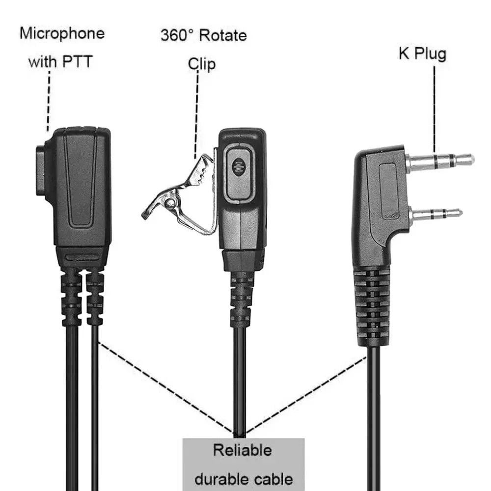 Acoustic Tube Earpiece K-Port Tactical Communication Accessories In-Ear Speaker Noise Isolation Wearable Radio Headset