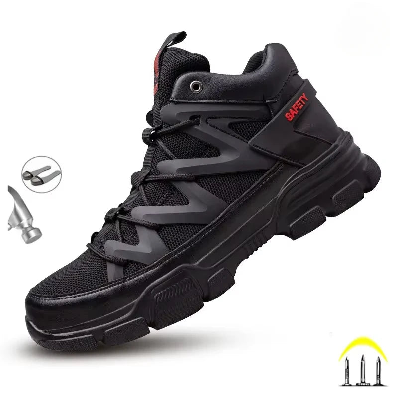 Work Boots Indestructible Safety Shoes Men Steel Toe Shoes Puncture-Proof Work Sneakers Male Footwear Adult Security Shoes