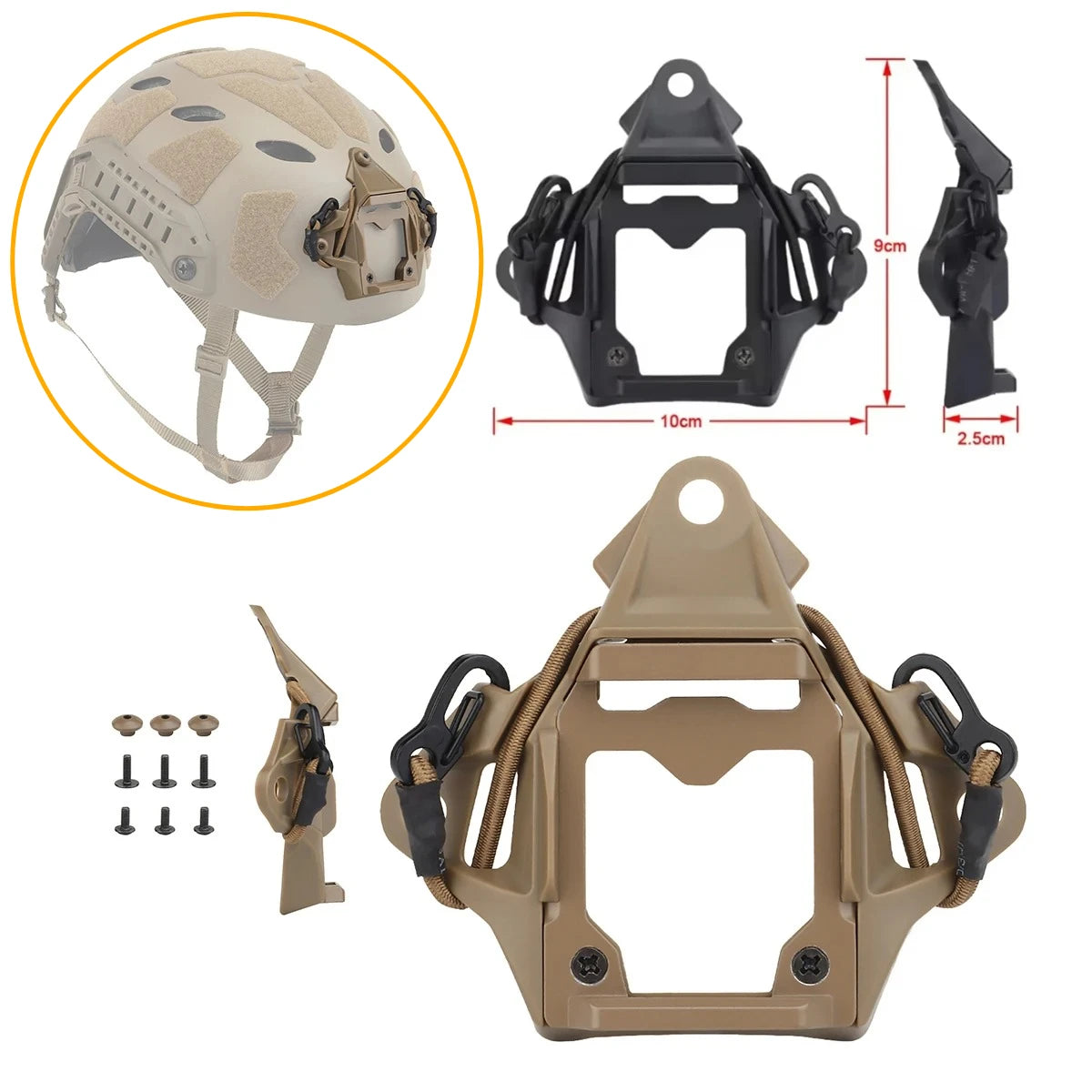 Tactical Helmet NVG Mount Night Vision Device Foldable Bracket For PVS15 PVS18 PGPNVG18 Three Hole Mount Adapter