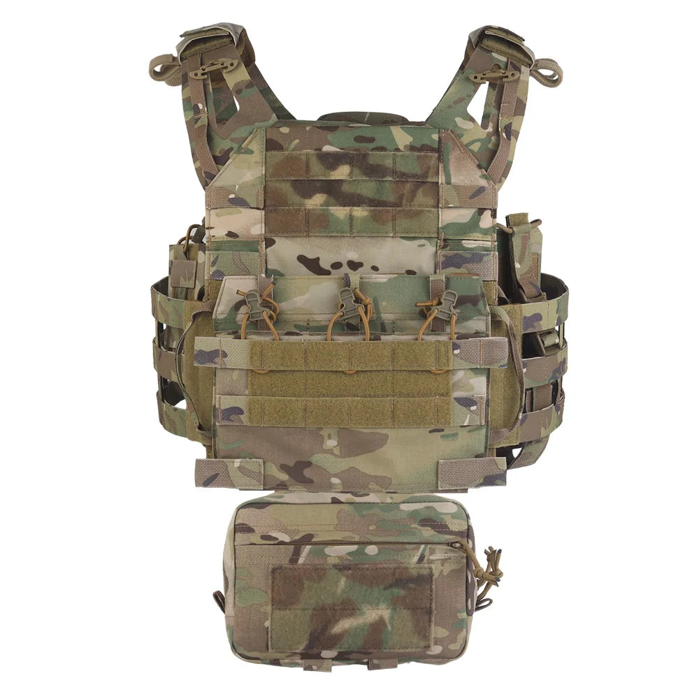 Tactical R Series Style Plate Carrier JPC 3.0 Assault Molle Vest Set with 5.56 Triple Magazine Holster Radio Drop Packet Bag