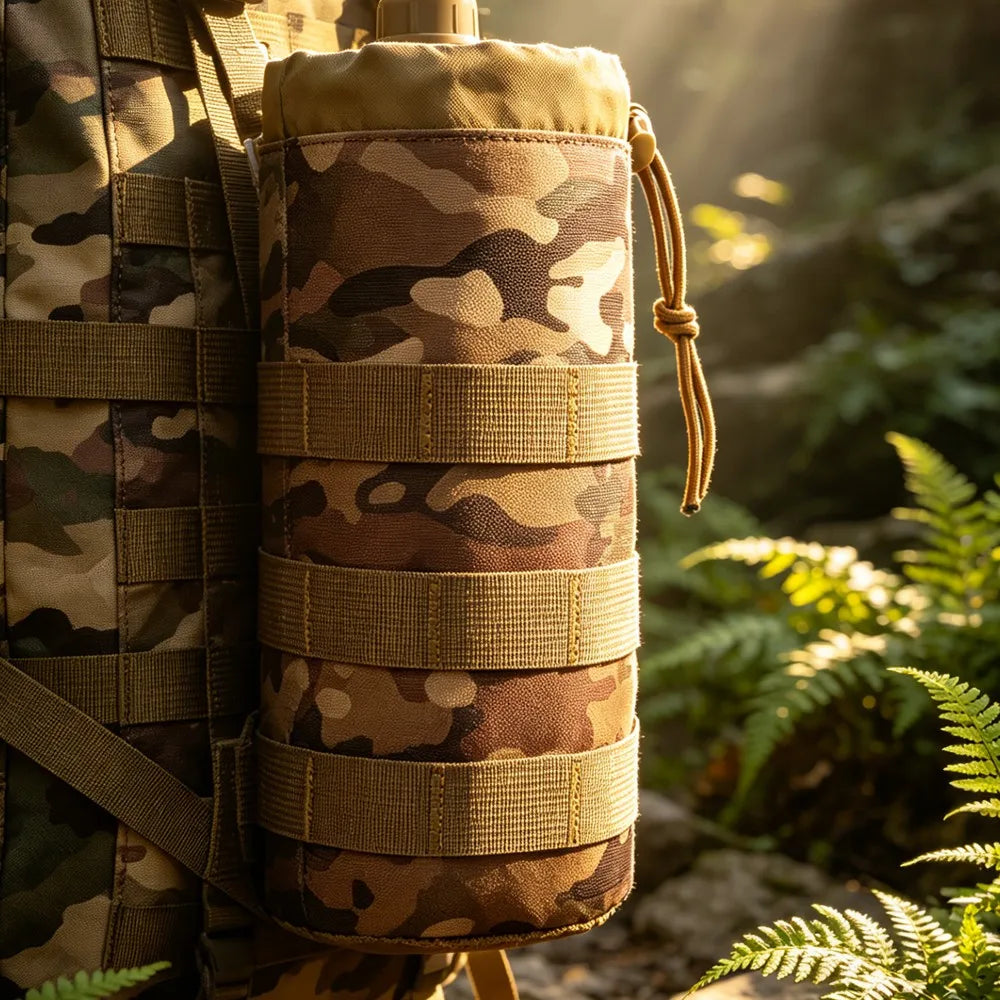 New MOLLE Tactical Water Bottle Holder 600D Nylon Drawstring Water Bottle Pouch for Outdoor Hunting Hiking Camping,6 Colors