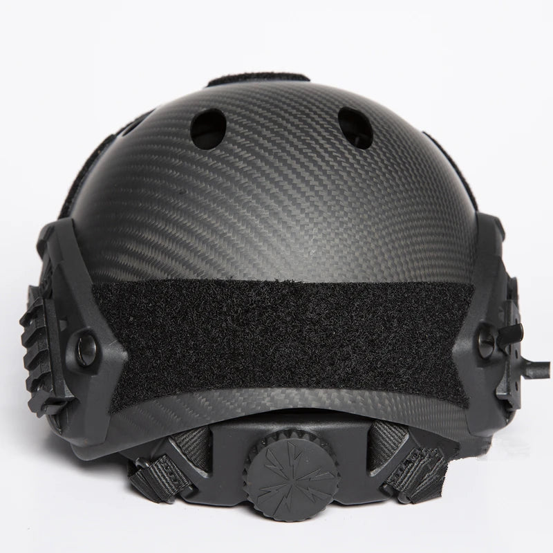 Carbon Fiber FAST Helmet Series Perforated Breathable Lightweight Parachute Tactical Riot Helmet, Outdoor Combat Equipment