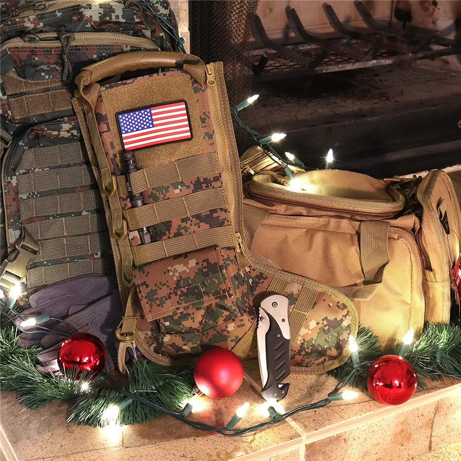 Tactical Molle Christmas Stocking Bag EDC Christmas Stocking Pendant Multi-Functional Tool Storage Bag Sports Hunting Accessory