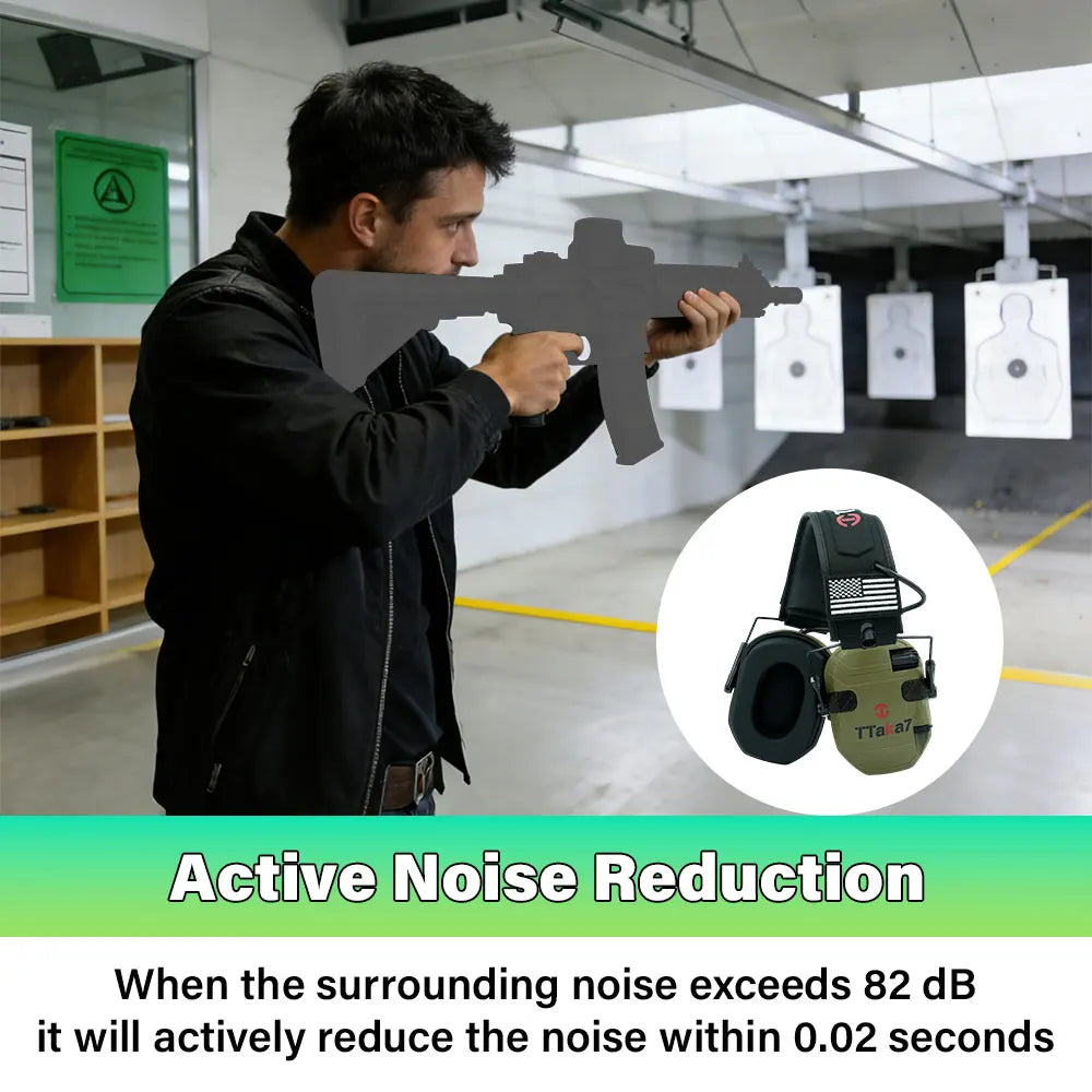 W1/W3 Electronic Shooting Earmuff Anti-noise Headphone Sound Amplification Hearing Protection Headset Foldable（BT Optional）