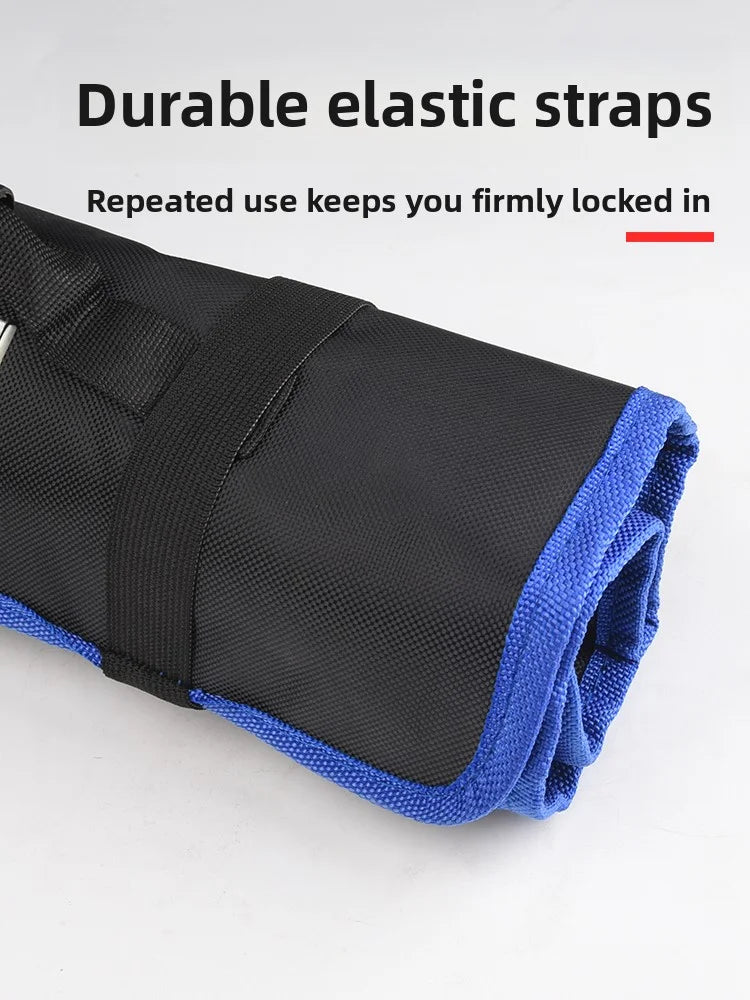 Oxford Canvas Folding Wrench Roll Storage Kit Portable Anti Splash Tool Organizer Bag Foldable Wrench Hammer Electrician Bag