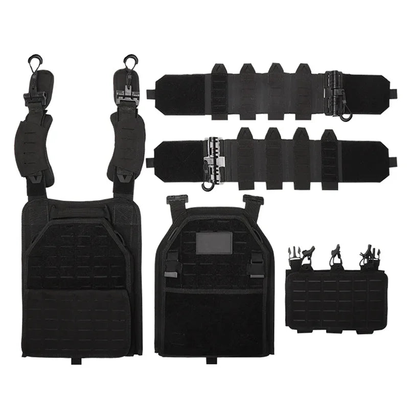 Lightweight 6094 Tactical Vest - Quick-Detach MOLLE System, 1000D Nylon Military/LE/Survival Combat Gear