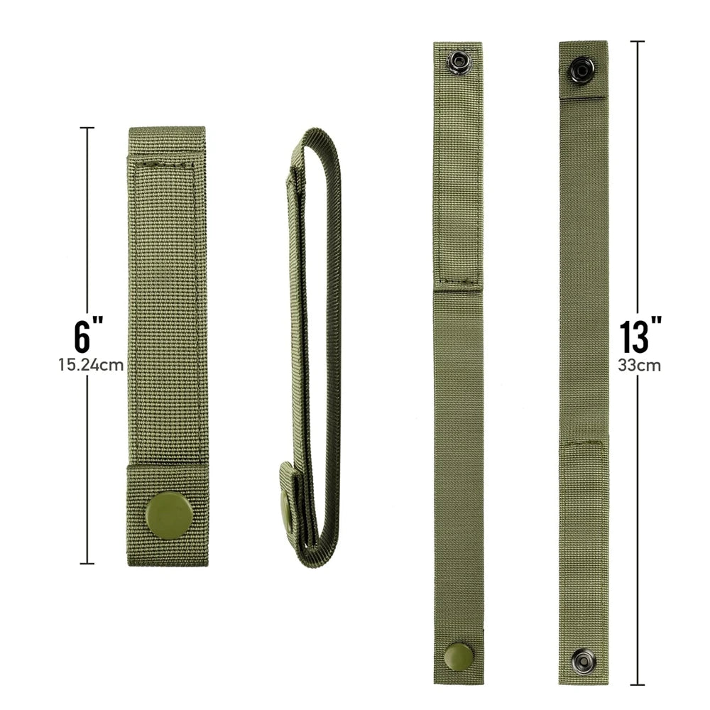 4pcs Outdoor Molle Strap 6 inch Tactical Molle Strap Molle Webbing Straps Attachment Snap Strap Nylon Thumb Snap Straps