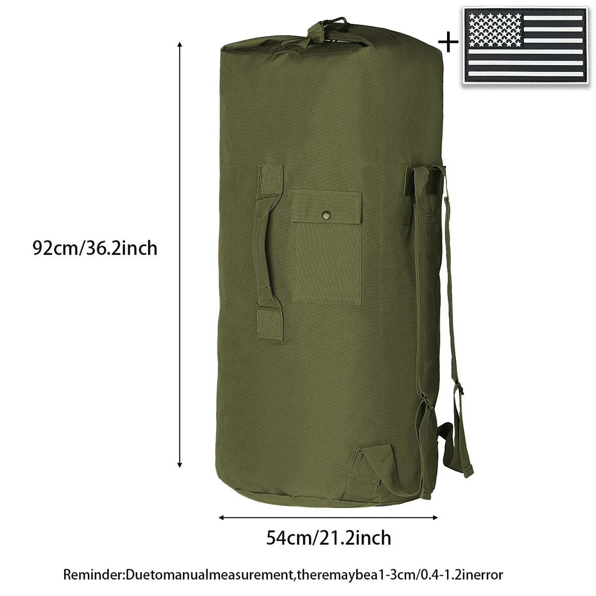 Large capacity buckle closure design luggage bag, paired with reinforced webbing handle for stronger load-bearing capacity
