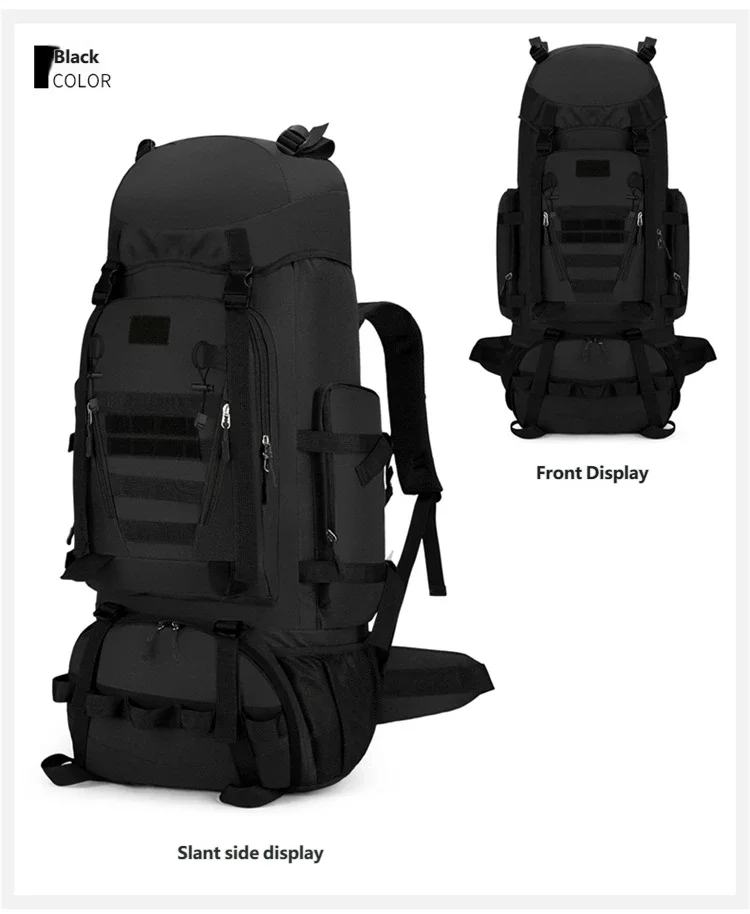 Men's 100L Tactical Backpack MOLLE Large-Capacity Anti Theft Mountaineering Backpack Hiking Rucksack 90L Waterproof Shoulder Bag