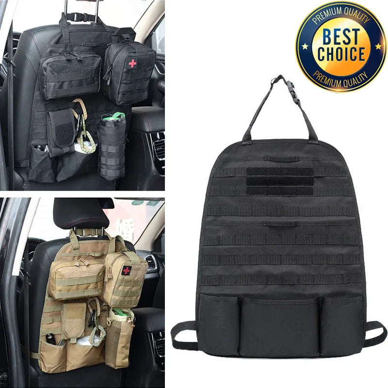 Car Seat Back Organizer Tactical Molle Car Seat Organizer Storage Bag Universal Self-driving Hunting Seat Cover Bag Accessories
