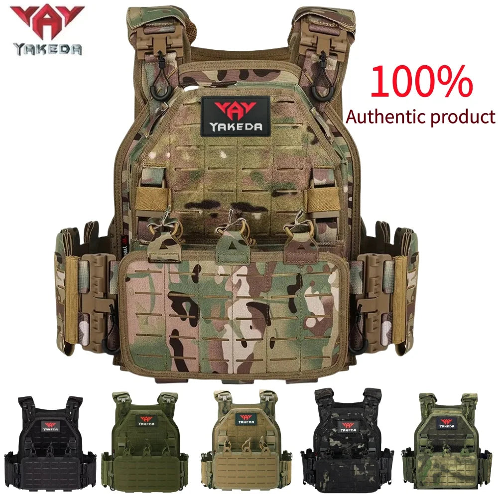 YAKEDA Tactical Vest 6094 Fast Detachable Light Laser Cut Outdoor Hunting Black Gear Carry Vest of High Quality 1000D Nylon