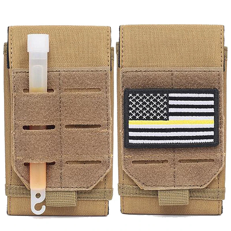1000D Laser Cust Molle Phone Pouch Heavy Duty Waterproof Samll Tactical Cell Phone Holder Smartphone Cover for 4.7"-6.7" Phone