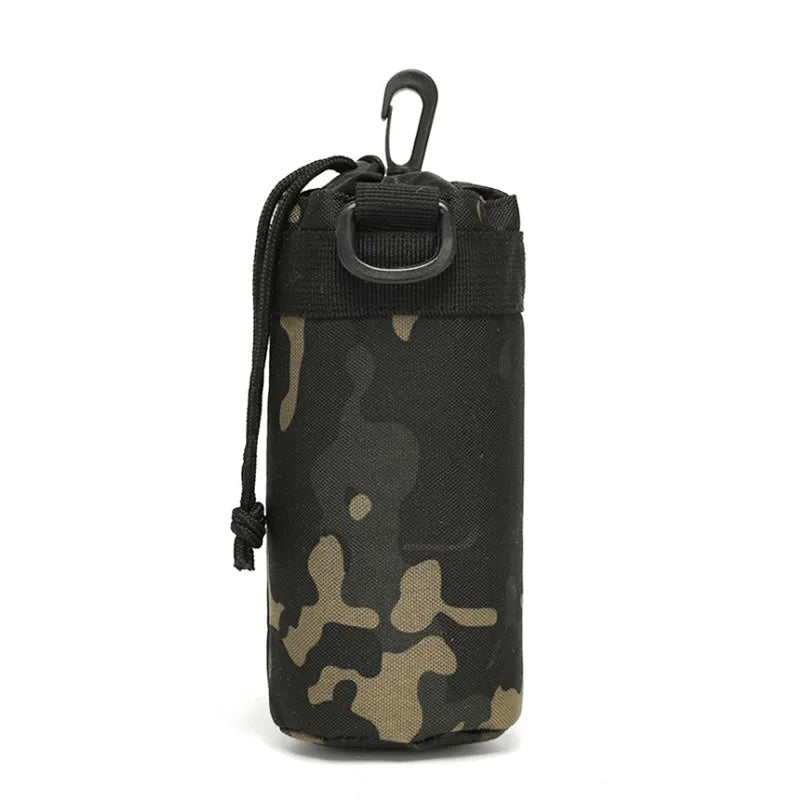 Tactical MOLLE Water Bottle Pouch 600D Nylon Drawstring Water Bottle Holder Bag for Outdoor Hiking Camping Hunting Travel
