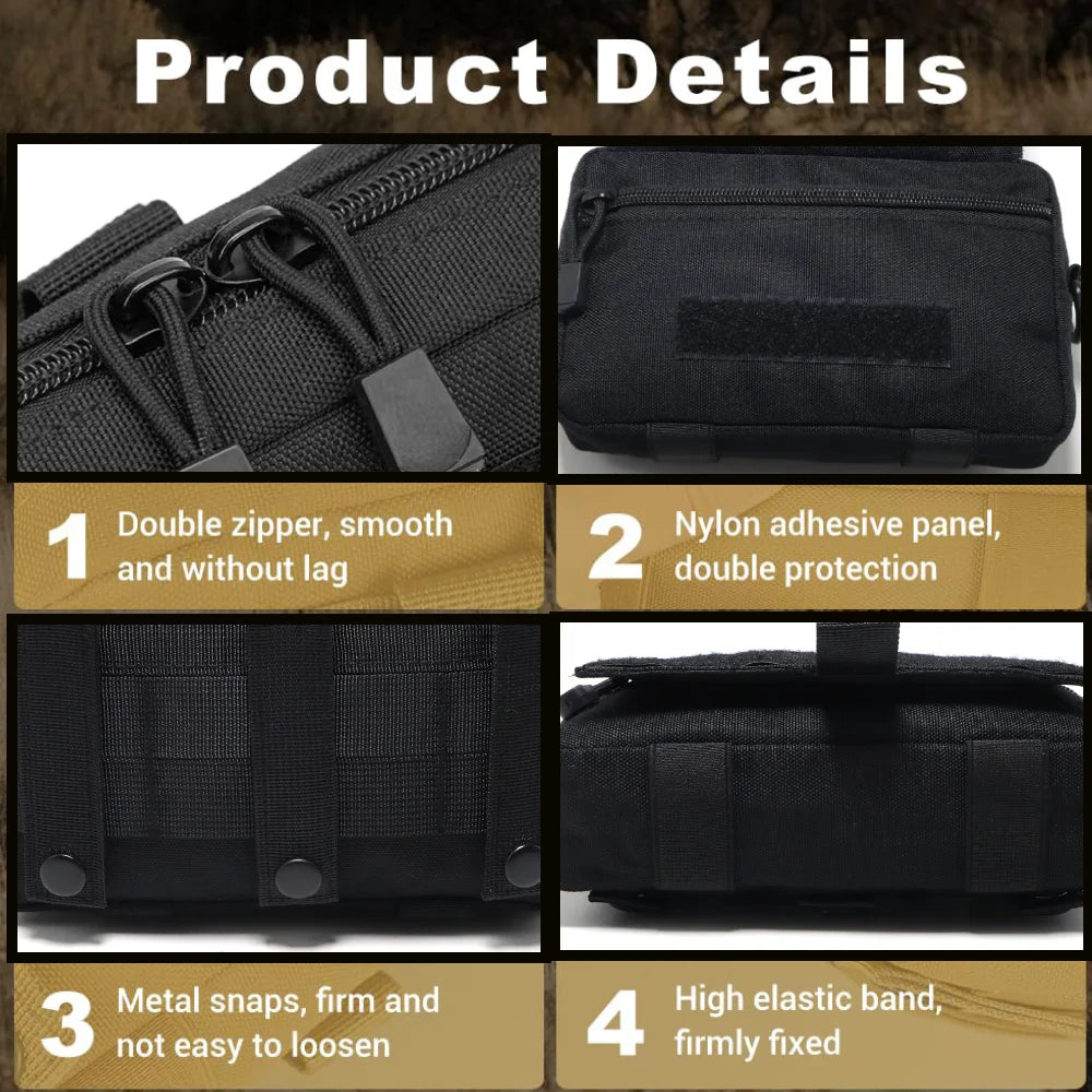 Tactical Molle Admin Pouch Utility Laser Cut EDC Tool Pouch Bag Horizontal Modular Pouches