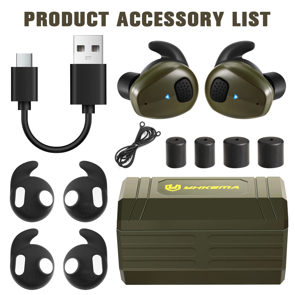 YHKEMA EB10 Tactical Bluetooth Headset Electronic Shooting Noise-Proof Earbuds/Noise-Cancelling Hearing Protection