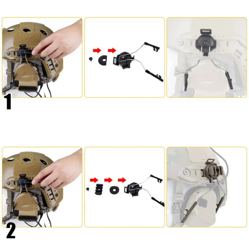 New Tactical Helmet Adapter Set Paintball Headset Holder Fast Helmet Rail Adapter Rail Mount Kit Accessories