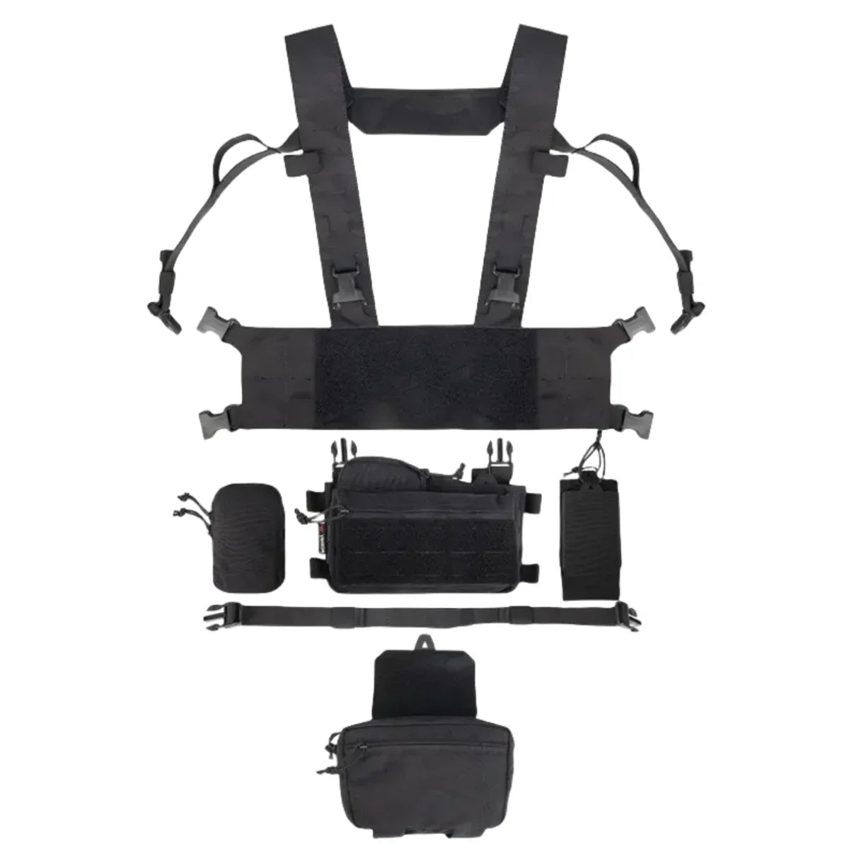YAKEDA Tactical Vest Chest Rig: Durable 1000D Polyester with 5.56/7.62 Mag, Pistol Holder, Wing Pouch, and Molle Dangler Pouch