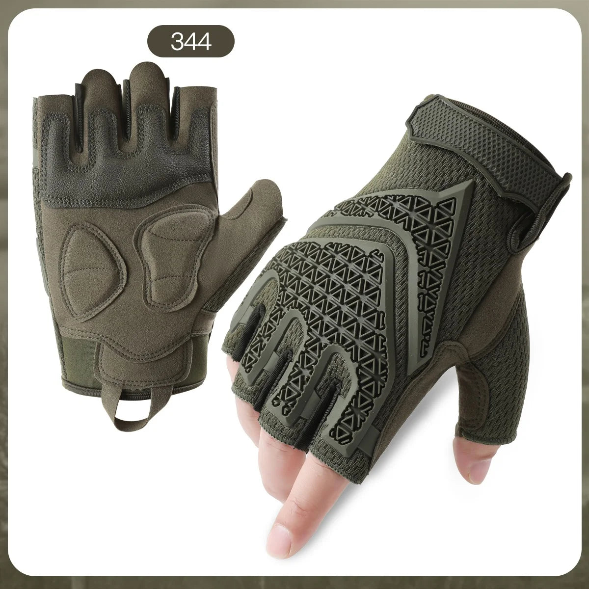 Men Tactical Half‑Finger Gloves Breathable Shock Absorbing Anti‑Slip Outdoor Motorcycle Cycling Climbing Protective Gloves