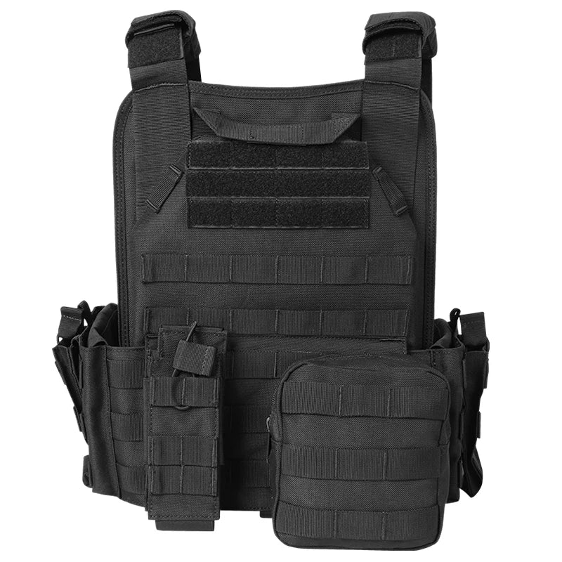 ARTEX 8026 Black Tactical Plate Carrier Vest Quick Release MOLLE Modular Gear for Airsoft Paintball Hunting Outdoor Training
