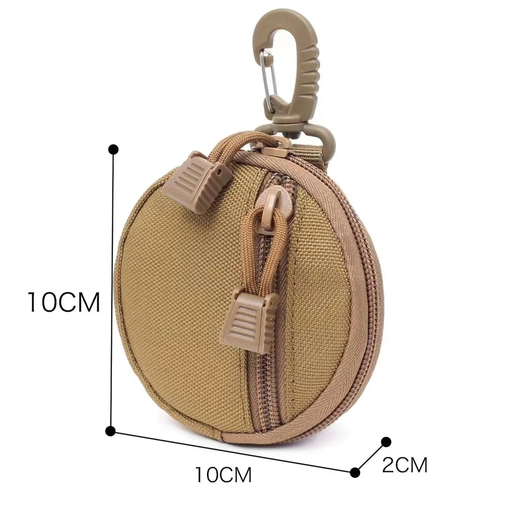 1000D New Outdoor Casual Men Coin Wallet Portable Mini Money Coin Pouch Keys Holder Waist Bag Round Small Case Zipper Wallet