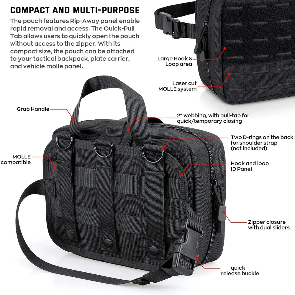 Outdoor Molle Medical Bag EDC Pouch Organizer First Aid Kit Large Capacity IFAK EMT Waist Pack for Hunting Camping Travel