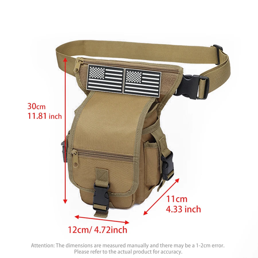 Outdoor multifunctional leg bag, quick detachable waist bag, partitioned storage, smooth zipper design