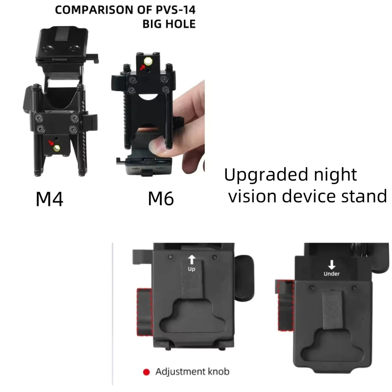 BOOIU Tactical Helmet Foldable Night Vision Mirror Stand M4/M6 Series New Adjustable Sliding Pvs14 Night Vision Device Stand