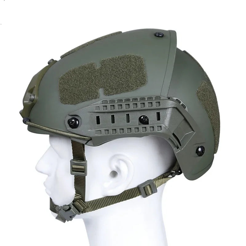 Tactical Helmet Airsoft Paintball CS Game Training Helmet with Night Vision Mount Adjustable Lightweight Head Protection Gear