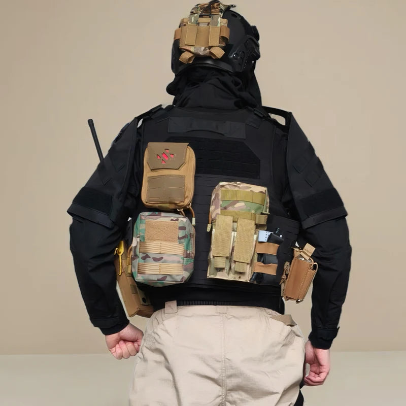 Tactical Vest Set Airsoft Koenig Ghost Full Set Vest with Shoulder Pad Walkie-Talkie Bag First Aid Kit CS Cosplay Equipment