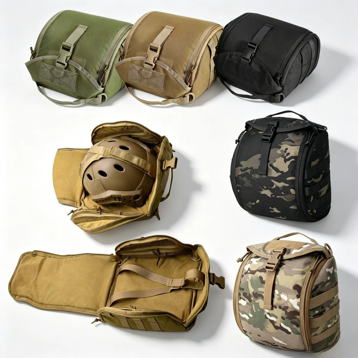 Tactical Helmet Bag Pack Multi-Purpose Molle Storage Carrying Pouch for Outdoor Hunting Sports Equipment Combat Helmets