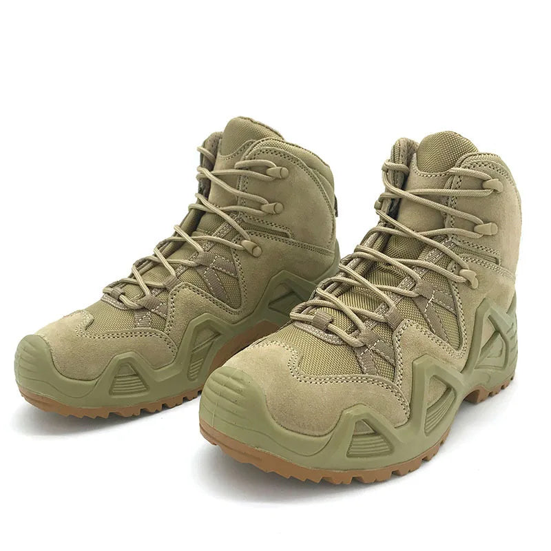 New Mid Cut Men's Tactical Boots Army Boots Size 39-46 Combat Man Boots Army Hunting Work Boots  Military Ankle Casual Boots