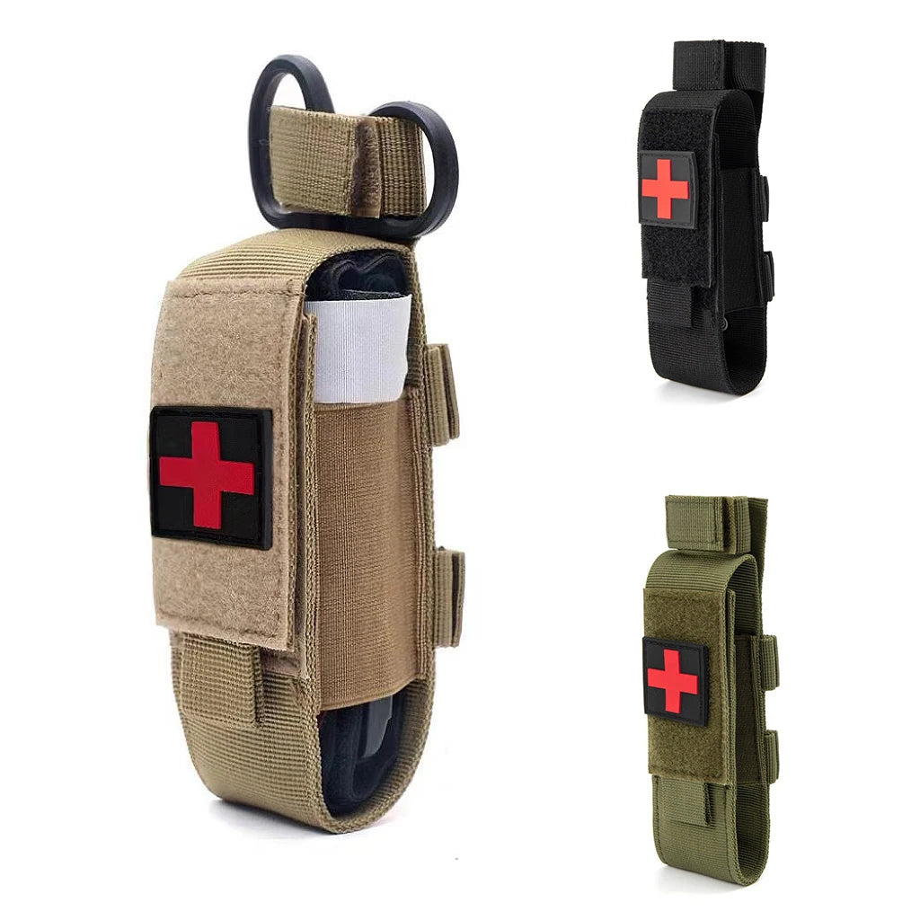 Outdoor Emergency Tourniquet Nylon Tactical Cat First Aid Tourniquet Pouch  Outdoor Hunting Knife Holster Medical Scissor Packs